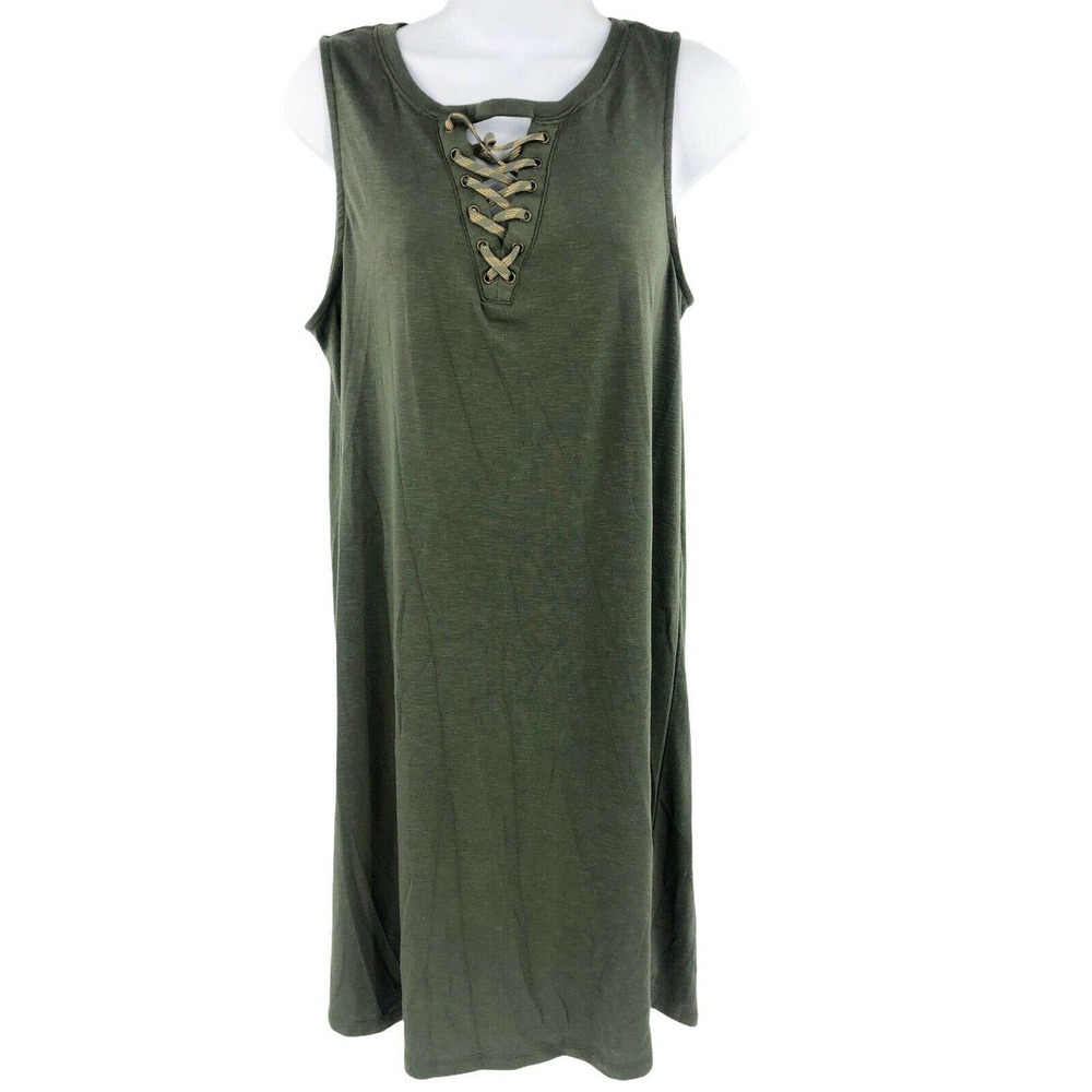 Democracy Green Sleeveless Scoop Neck Sundress